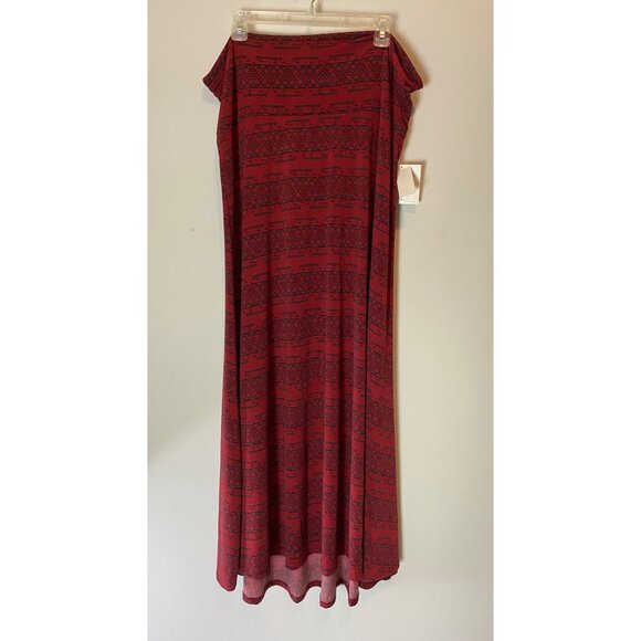 NWT Red & Black Geometric Print Maxi Skirt 3XL - Picture 2 of 10